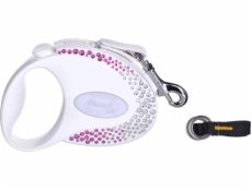 FLEXI Glam Composition with Swarovski crystals S - Dog Retractable lead - 3 m - white