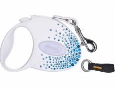 FLEXI Glam Splash Ocean so Swarovski crystals S - Dog Retractable lead - 3 m - white