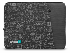 CONNECT IT Doodle pouzdro pro notebook 15.6 , ČERNÉ