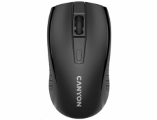 CANYON myš optická bezdrátová MW-7, nastavitelné rozlišení 800/1200/1600 dpi, 4 tl, USB dongle, 1xAA, černá