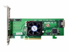 ARECA Tri-mode RAID0/1/10 card 8-port int. (SFF-8654), PCIe4.0 x8 Card, LP