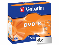 4x5 Verbatim DVD-R 4,7GB 16x Speed, Jewel obal