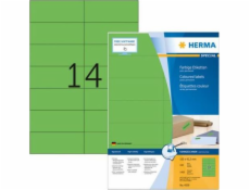 Herma Color etikety A4, 105 x 42,3 mm, zelené, permanentné lepidlo - 4559