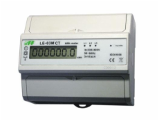 F&amp;F Trojfázový elektromer s programovateľným prenosom RS-485 MODBUS LCD trieda 1 LE-03M-CT