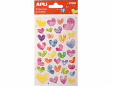 Apli samolepky APLI Hearts, s trblietkami, mix farieb