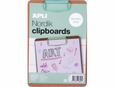 Apli Clipboard APLI Nordik, doska A5, drewniana, z metalowym klipsom, pastelowy zielony