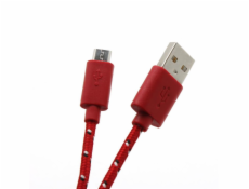 Sbox USB A - Micro USB kabel - 1M, červený