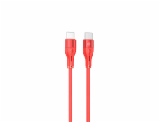 TELLUR Silicone, Kábel USB Type C/Type C, 1m, r