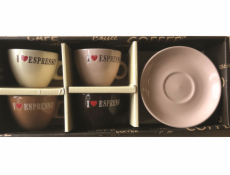 Šálka s tanierikom 4 ks 100 ml I love espresso