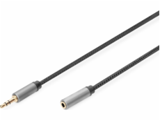 Zvukový predlžovací kábel minijack stereo typu 3,5 mm/3,5 mm m/ż nylon 1m