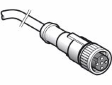 Elektrický kabel Schneider s ženským konektorem M12 4 borovice rovný s 5m kabelem (XZCP1141L5)