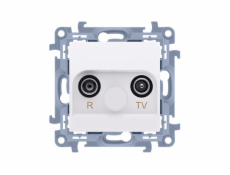 Kontaktní anténní hnízdo R-TV přes 10 dB bílé (Caz.01/11)