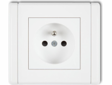 Karlik Single Socket Flexi Z/U 2p+s Biały (FGP-1Z)