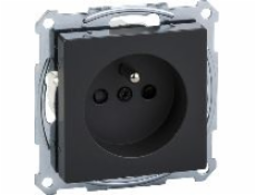 Schneider Electric Plug Socket Single Undering Anthracite (MTN2500-0414)