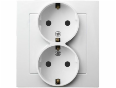 Ospel Socket As Double Schuko White (GP-2GS/00)