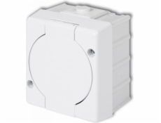 Karlik Single Socket 2P+s bílou chlopní IP44 (GHS-1)