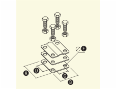 Elko-bis Universal Branch Connector s reliéfem 57x57x30mm galvanized