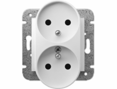 Carla 2x2p+z z/u białe Double Electro-Plastic Socket (1743-10)