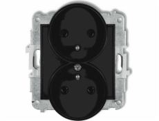 Karlik Mini Double Socket s/U Black Mat 12MGPR-2Z