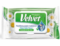 Sametový celulóza toaletní papír Velvet Rum aloe, zvlhčený, 42 listů, bílé