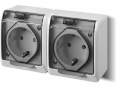 Elektro-Plast Hermes Hermetic Schuko Z/U s kouřovou chlopní 16a IP44 White (0325-01)