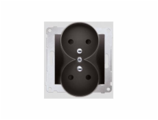 KONTAKT -SIMON Double Socket 16A IP20 Z/U A ANTHARITE Track Výňatek - DGZ2MZN.01/48