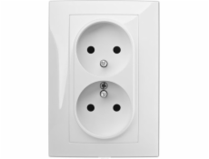 Carl s Electro-Plastic Socket Double with/U White (1735-00)