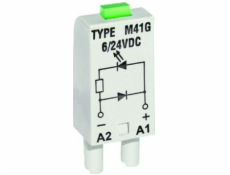 RELPOL LD Signalizační modul, LED: LED Green + D, 24-60V DC M42G šedá (854843)