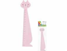 Fiorello Wooden Ruler 15cm Pink Cat Fiorello