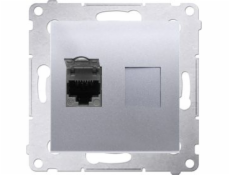 Contact-Simon Computer Socket Simon 54 Single RJ45 KAT 6 SHIELDED SILBER MAT (D61E.01/43)