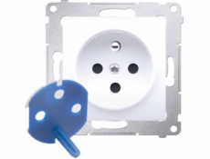 KONTAKTY SIMON Single Socket Simon 54 Data Z/U 16A IP20 s klíčem autorizační bílou (DGD1.01/11)