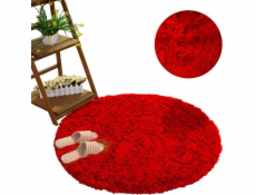 Strado kulatý koberec Shaggy Strado 180x180 krvavý (červená) univerzální