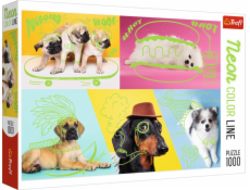 Puzzle 1000 prvkov Neon Color Line - Awesome Dogs