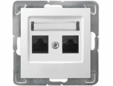 Ospel Computer Socket Impresja Double RJ45 5E WHITE (GPK-2Y/K/M/00)