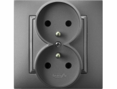 Ospel Aria Double Socket s/U Gray Mats GP-2UZ/70