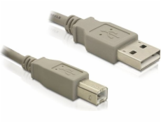 USB Delock A-B, M-M, 3,0 m, bílý kabel (82216)