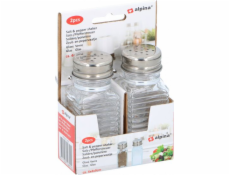 Alpina Salt Shaker a pepper Shaketers Glass/Transparent z nerezové oceli/stříbrné 2 kusy