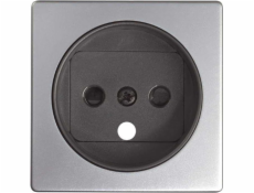 Kontaktní simon Simon 82 Single Socket Cover s uzemněním s výňatky z hliníku 82068-93