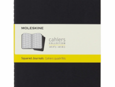 Moleskine sada 3 notebooků Moleskine Cahier Journals L (13x21cm) šachovnice, 80 stránek, černá