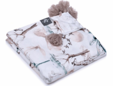 Bavlněná swaddle s pompomy - Safari