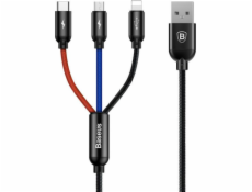 Baseus 3v1 iPhone micro USB kabel USB-C 3.5A Three Primary