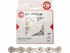 Clarks Bicycle Chain YBN C8 Shimano Campagnolo SRAM (8 rychlostních stupňů, CP 1/2x3/32, 116 buněk, 7,1 mm, řetězový klip) Silver Standard