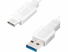 USB Logilink USB 3.2 Gen1x1, muž USB-A pro samce USB-C, bílá, 1,5 m