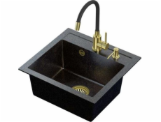 Steiner Art Johnny 110 (50x47x18.5) Sink Steinggran Art Gold Black Pearl s manuálním siph