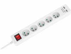 Rebel Rebel Rebel 5 Sockets + 2 USB zásuvky s přepínačem -1,5 m