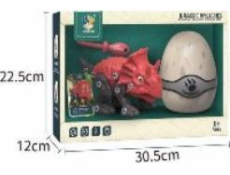 Import Leantoys Triceratops Dinosaur Set s šroubovákem pro kutily vejce