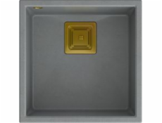 Quadron David 40 Graniteq Silver Stone Sink/Golden Elements