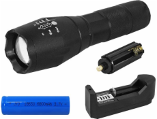 LTC Flashlight LTC LL44, T6, Zoom, síťová nabíječka, černá.