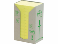 Post-it ekologické adheziva Post-It (653-1T), 38x51mm, 24x100 karty, žluté