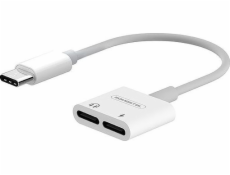 USB adaptér Somostel SMS-BZ06 USB-C-Jack 3,5 mm + USB-C WHITE (28857)